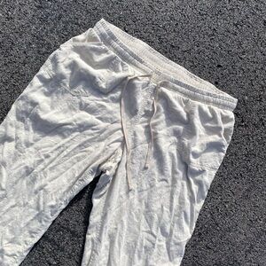 Cato Women's Linen/Rayon Blend Casual Cream Drawstring Pants Size 22/24W